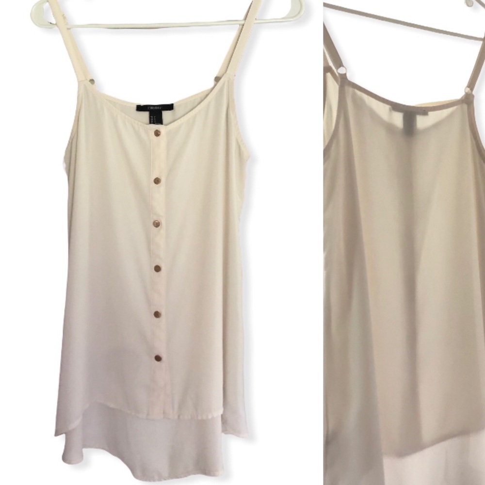 🪲$10* Forever 21 Blouse metallic functional buttons